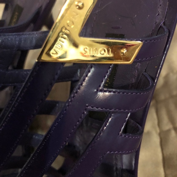 Louis Vuitton purple strap heels - Picture 2 of 8